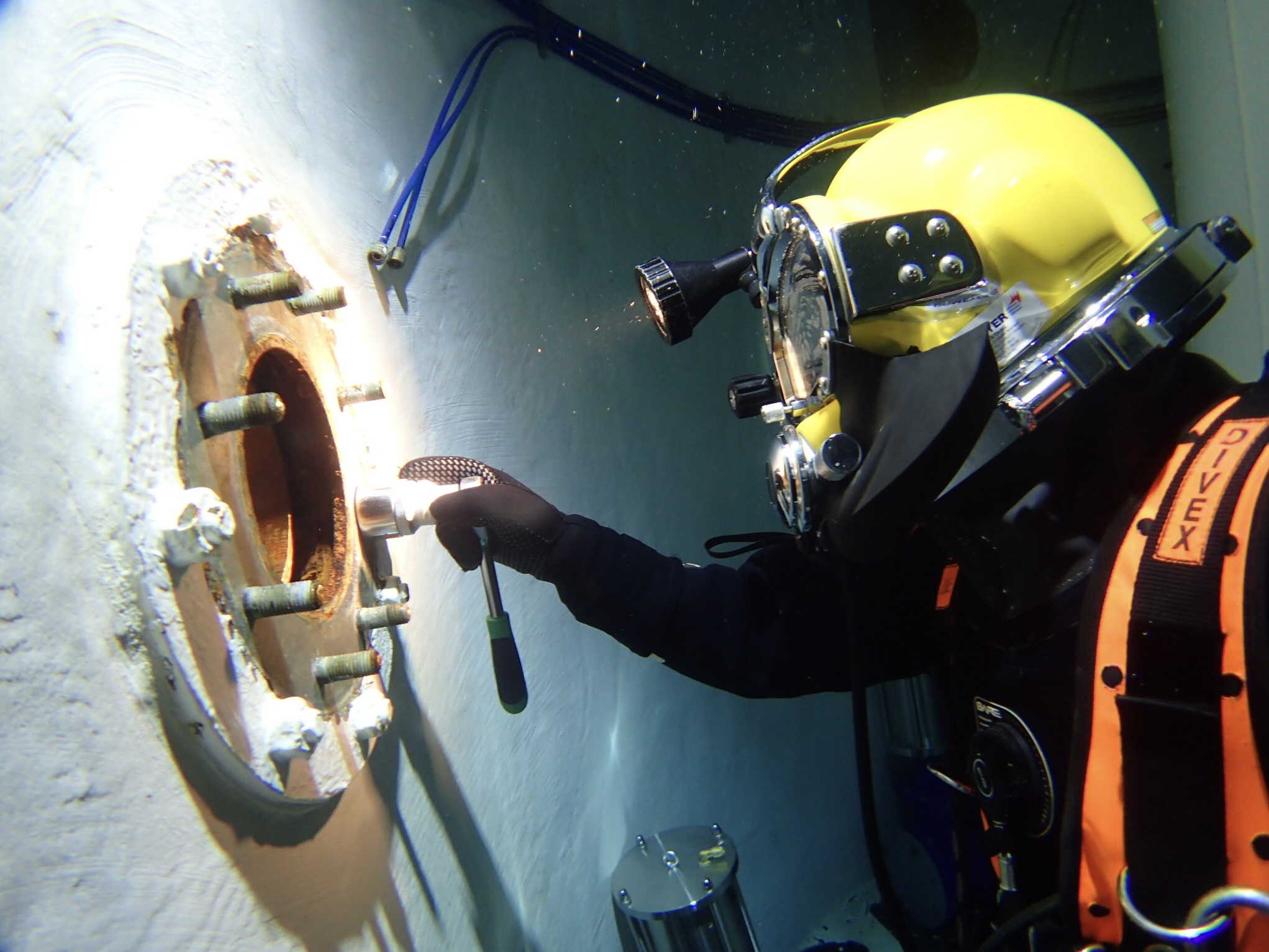 Commercial diver in a drinking-water well